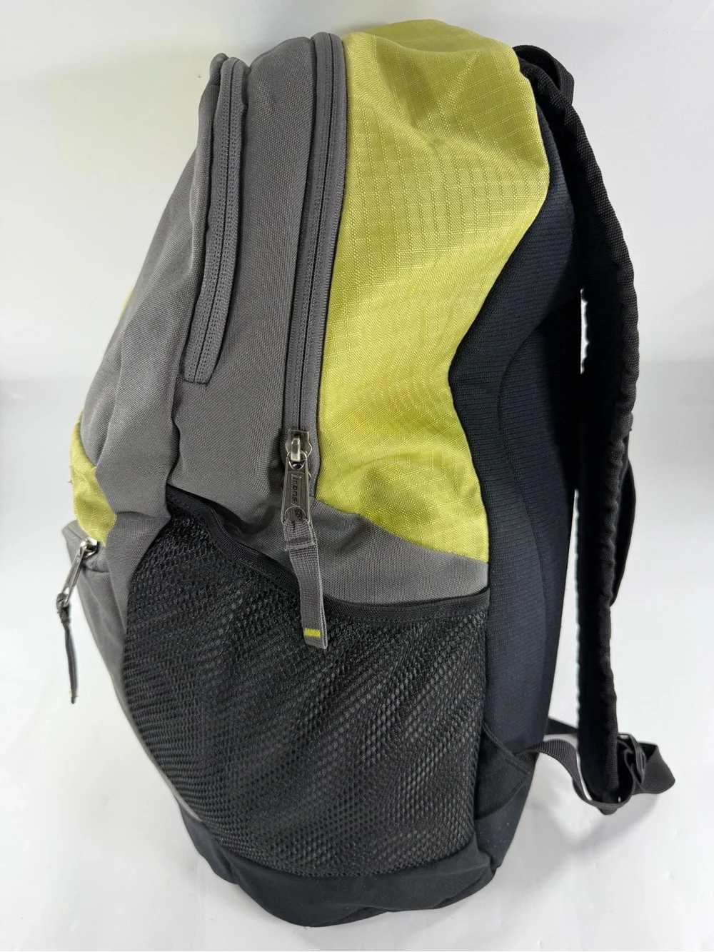 Trans by JanSport Y2K Lime Green Gray Colorblock Backpack School Hiking Daypack